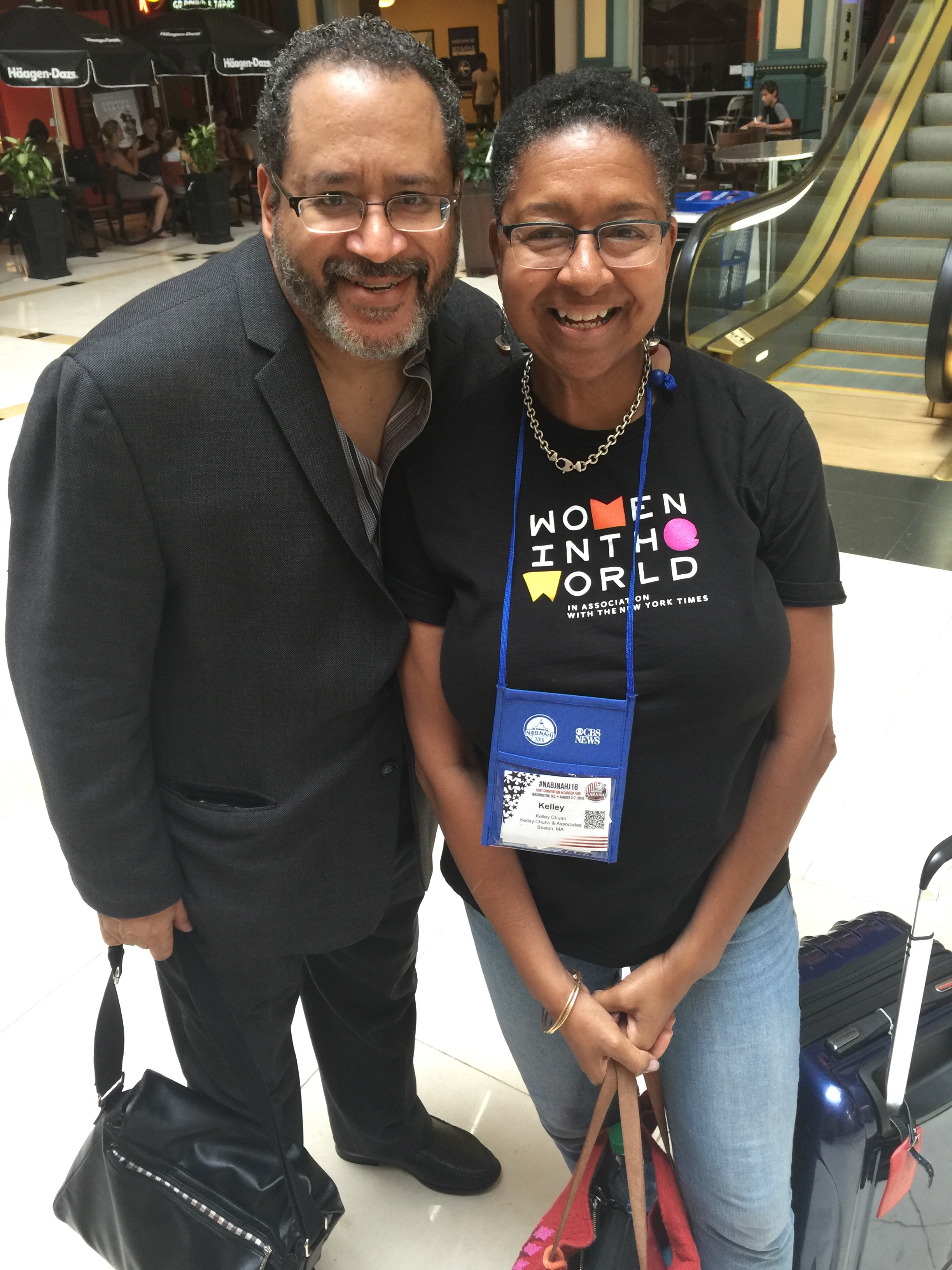 Kelley Chunn with Dr. Michael Eric Dyson at the National Association of Black Journalists Convention in Washington, D.C.